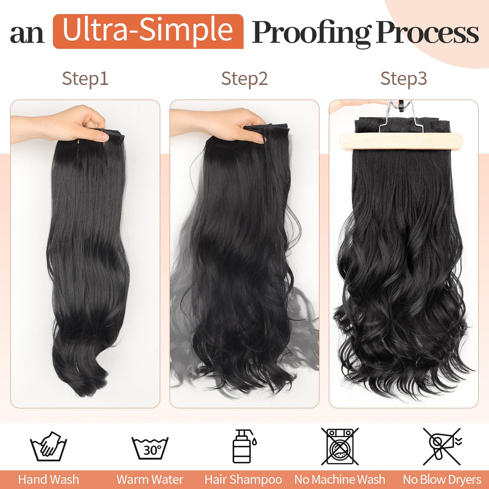 Kookastyle clip-in extensions 20in worn on head for instant hairstyle change