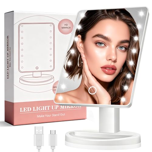 KOOKIN lighted vanity mirror front view provides true-color lighting for precise makeup