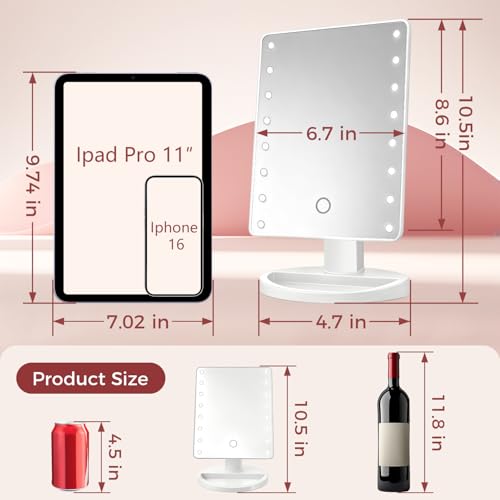KOOKIN lighted vanity mirror LED illumination highlights facial details for makeup