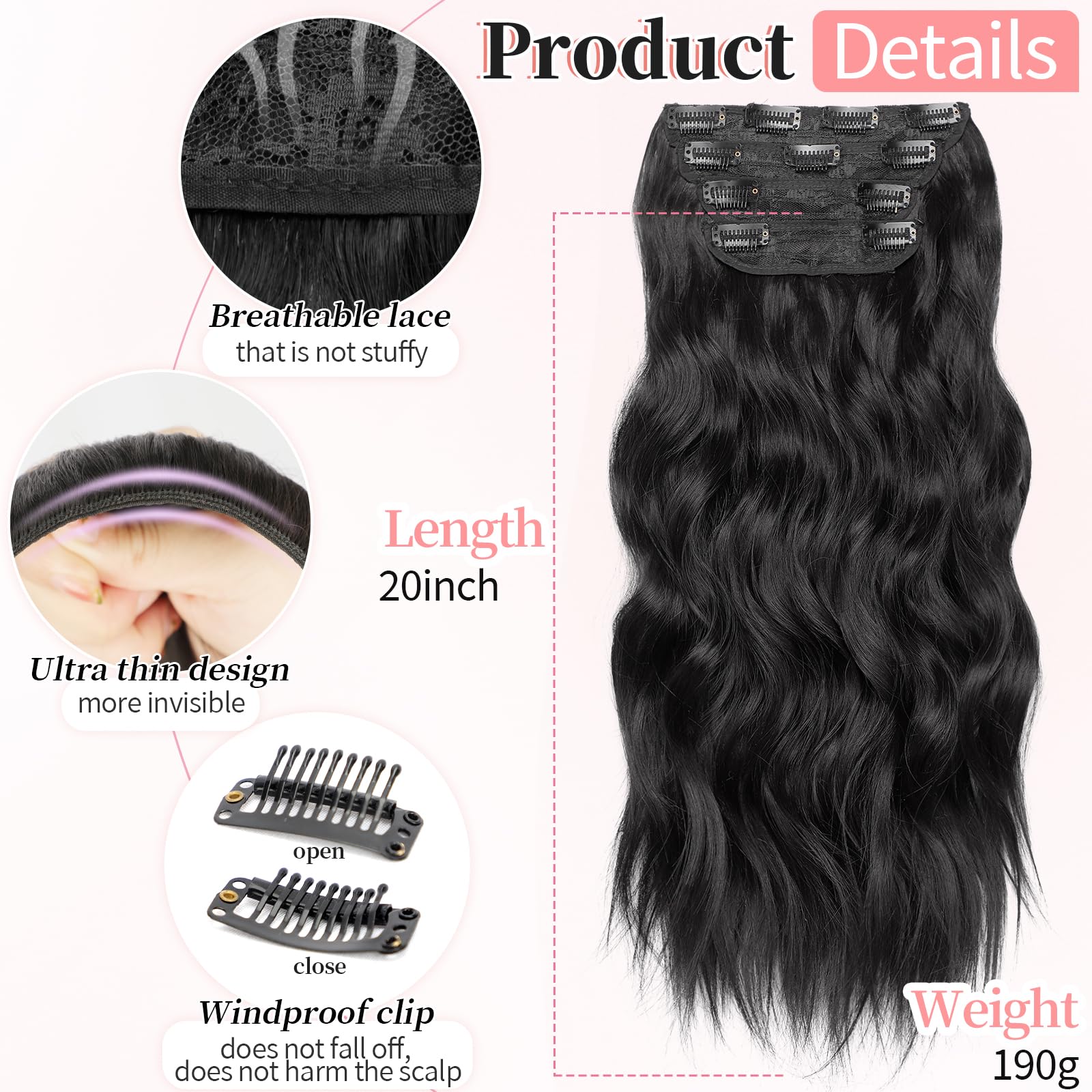 KooKaStyle clip-in extensions side view demonstrates thick, seamless blend for daily wear.