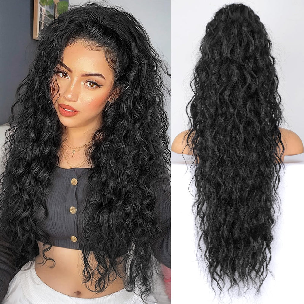 KooKaStyle pony tail extension curl close-up showing natural layering for volume.