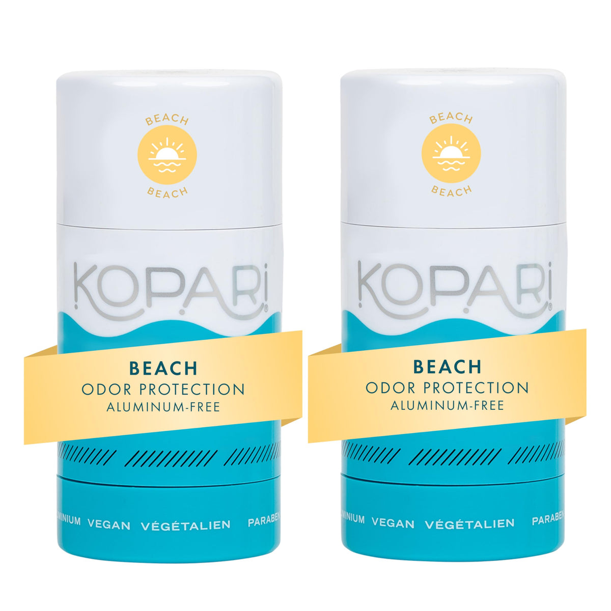 Kopari aluminum free coconut deodorant beach bottle offers all day freshness without aluminum