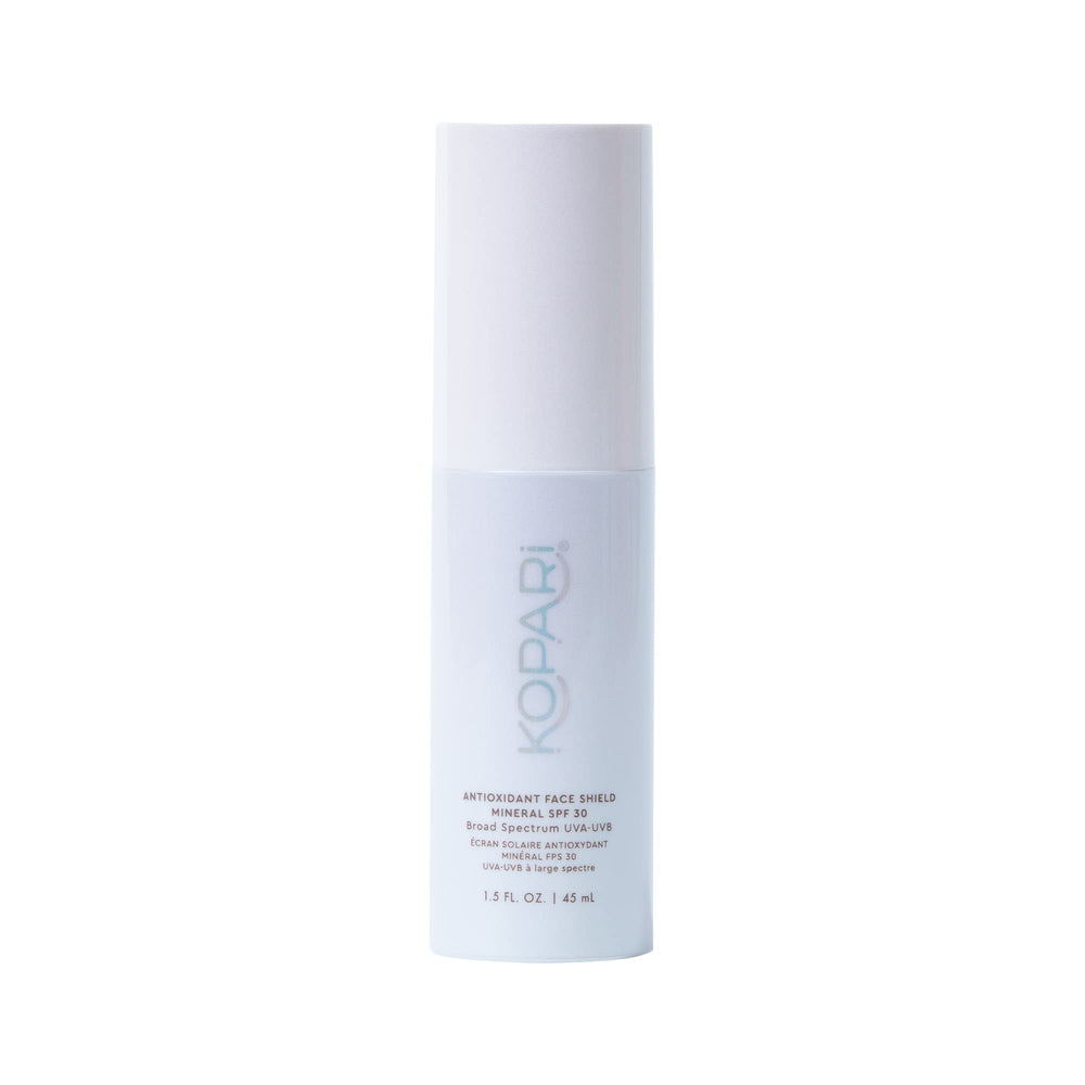 Kopari Antioxidant Face Shield SPF 30 bottle front showing sheer protection.
