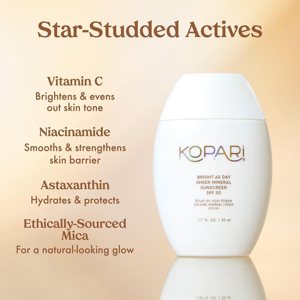 Kopari Bright as Day bottle cap close-up shows glossy, sheer finish.