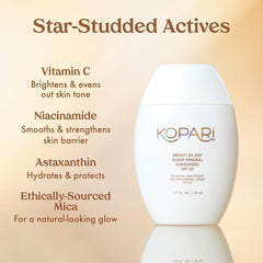 Kopari Bright as Day bottle cap close-up shows glossy, sheer finish.