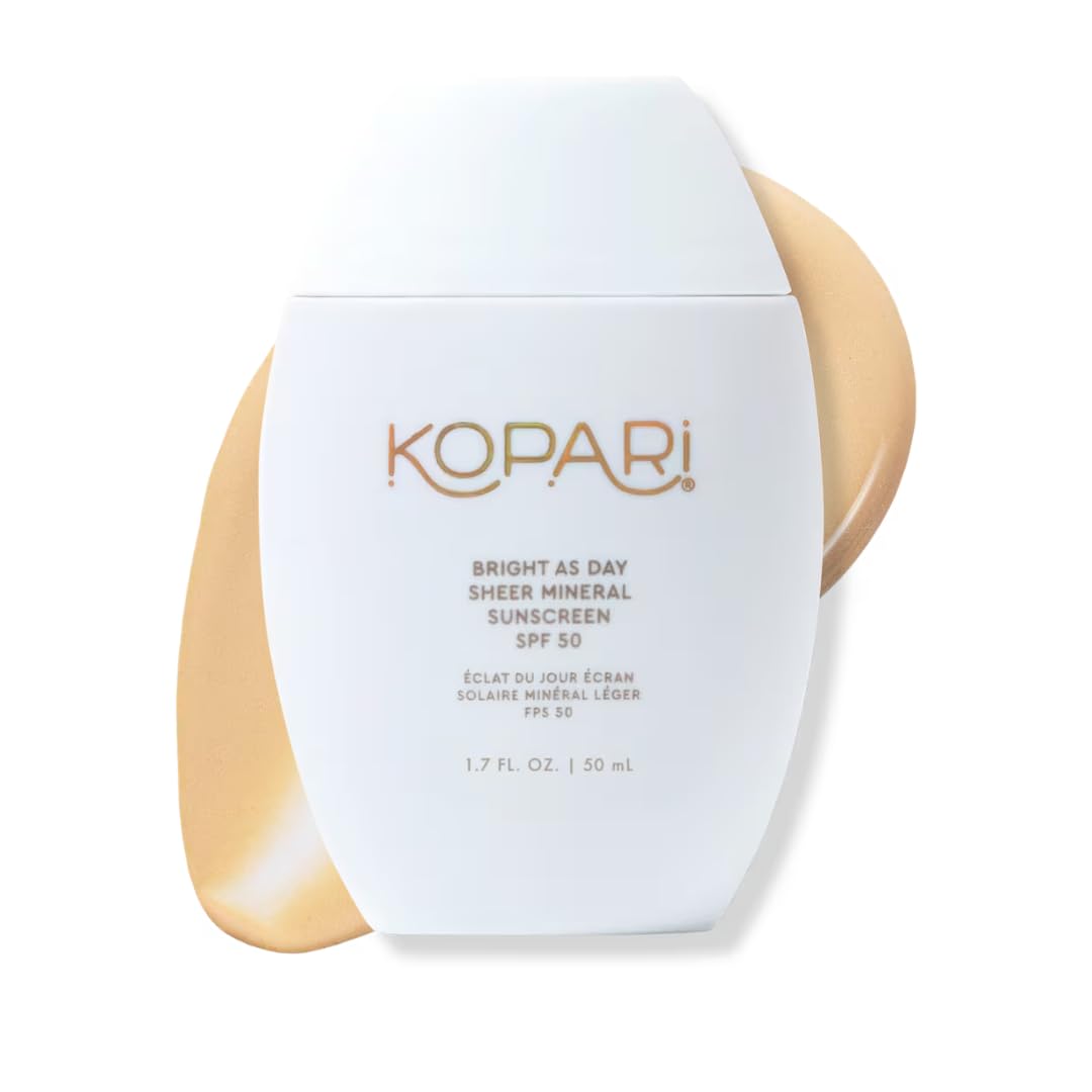 Kopari Bright as Day sunscreen bottle front for daily SPF protection and sheer glow.