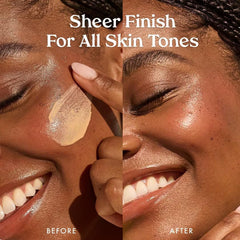 Kopari Bright as Day SPF 50 sunscreen applied for a seamless complexion.