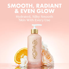 Kopari Pink Guava scented cream packaging conveys tropical fragrance.