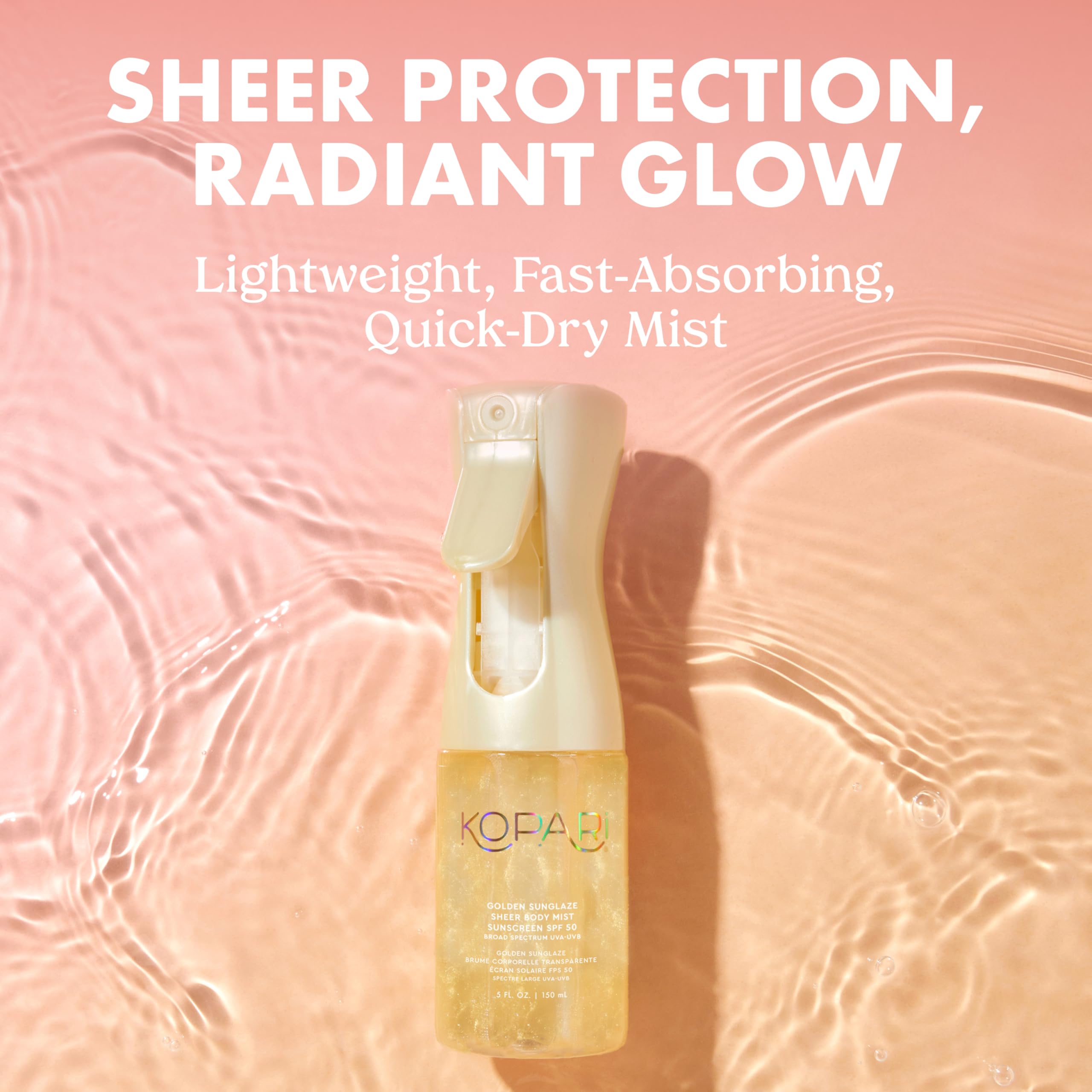 Kopari Golden Sunglaze mist spray for easy, lightweight application