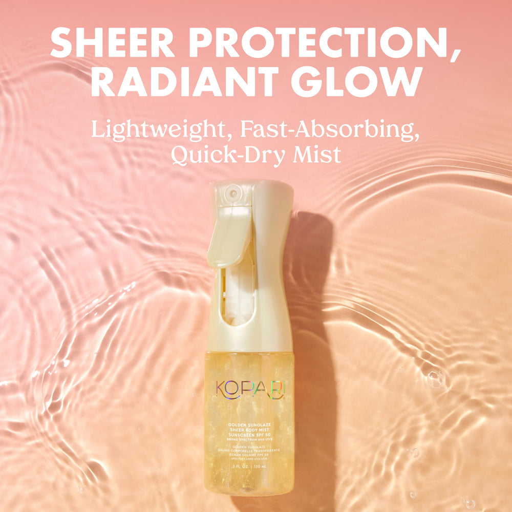 Kopari Golden Sunglaze mist spray for easy, lightweight application