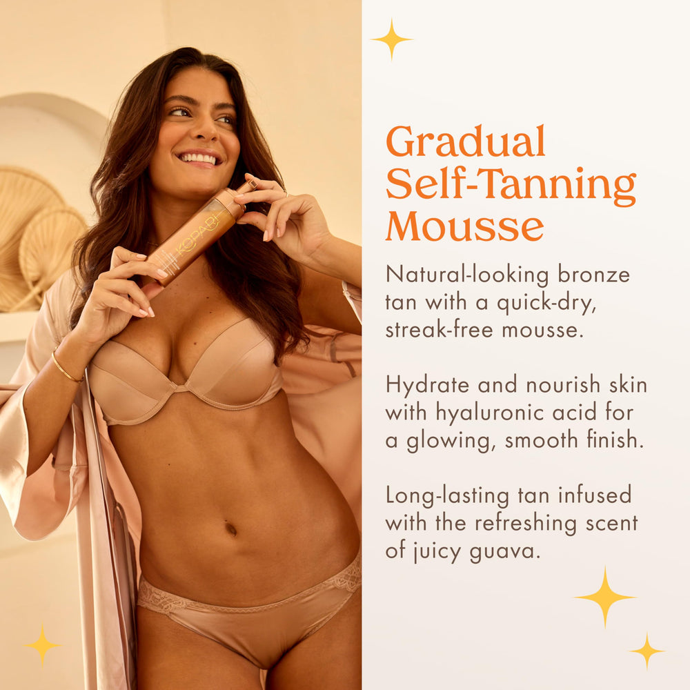 Kopari gradual self-tanning mousse with mitt for streak-free tanning