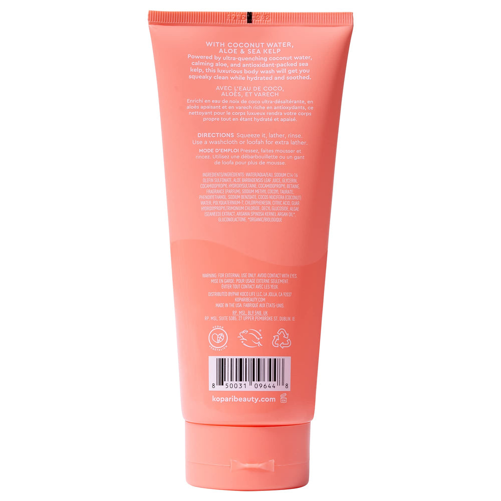 Kopari Guava Hydrating Body Wash aloe-juice emphasizes soothing hydration for skin comfort