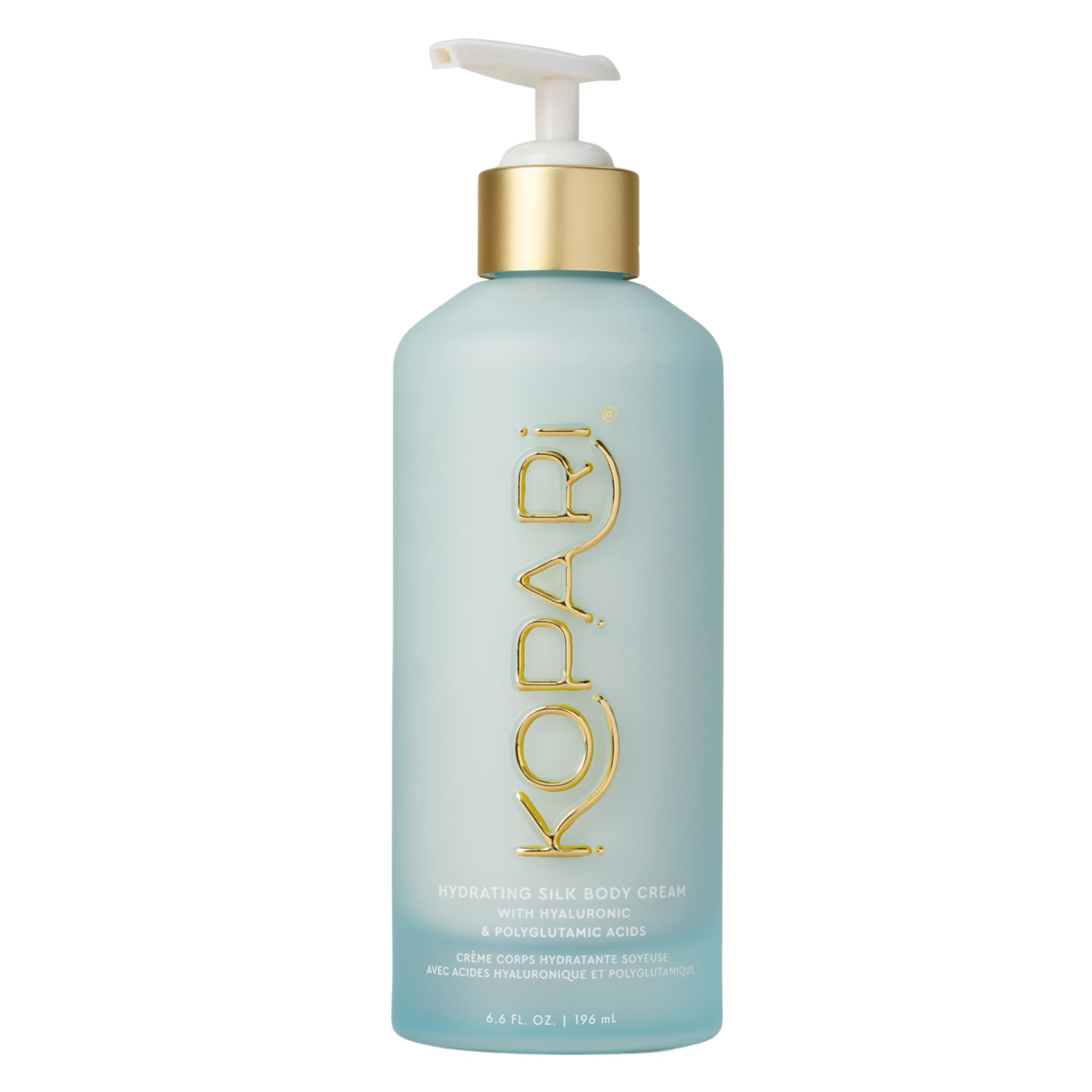 Kopari Hydrating Silk Body Cream bottle pour shows easy application for lasting moisture