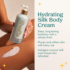 Kopari Hydrating Silk Body Cream coconut milk scent evokes beachy freshness