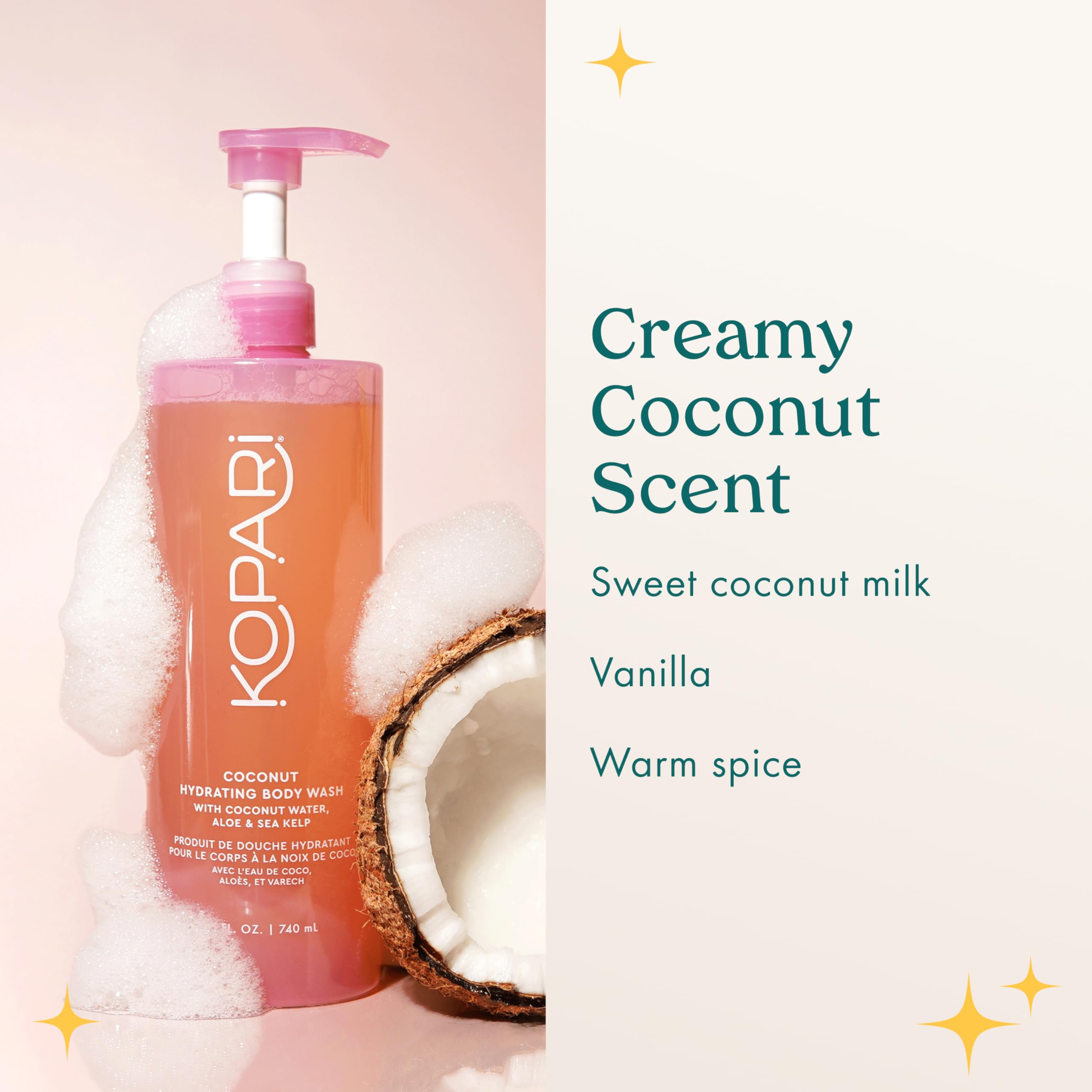 Aloe vera nearby Kopari wash hints at soothing cleansing.