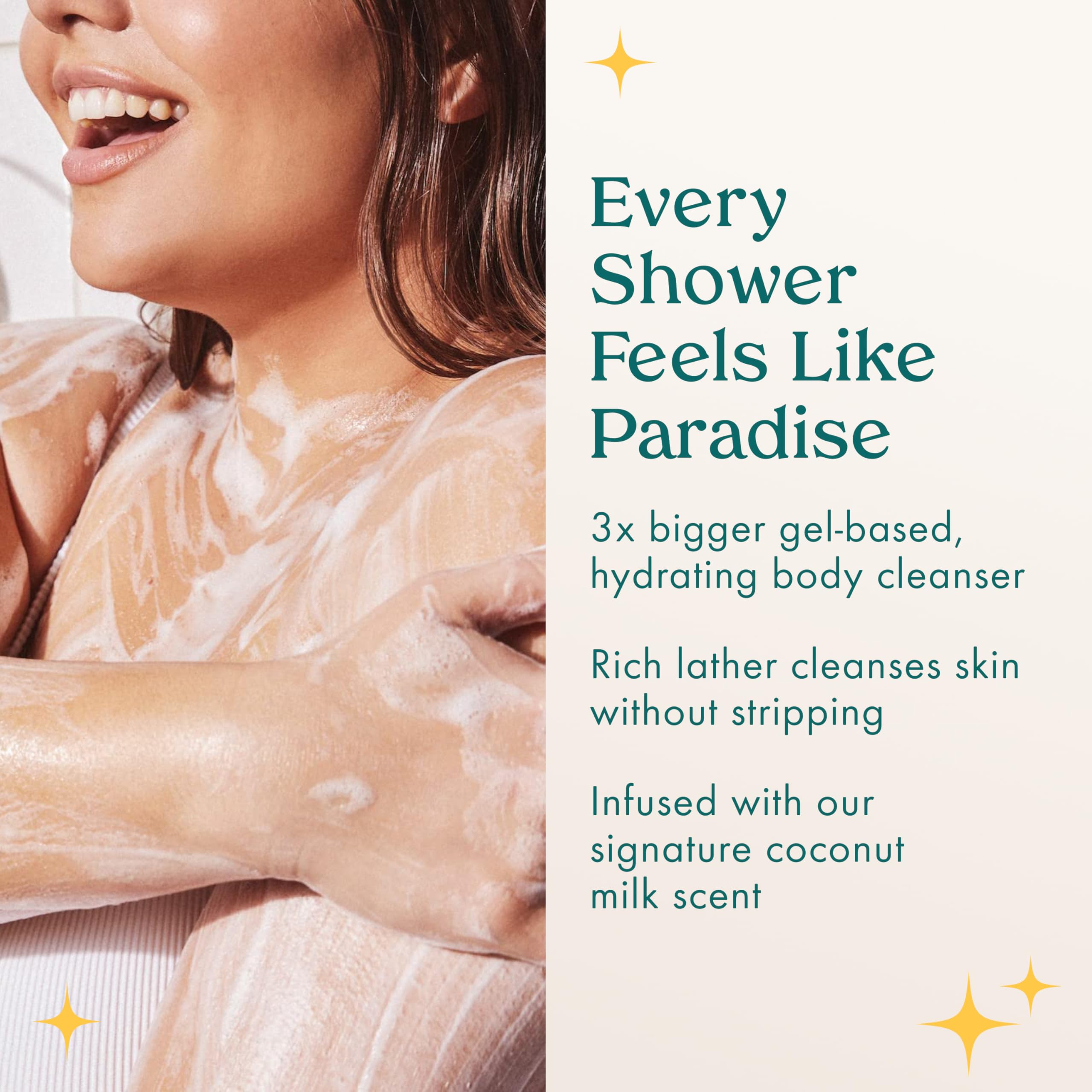 Organic coconut water and aloe visible in Kopari bottle support refreshing hydration.
