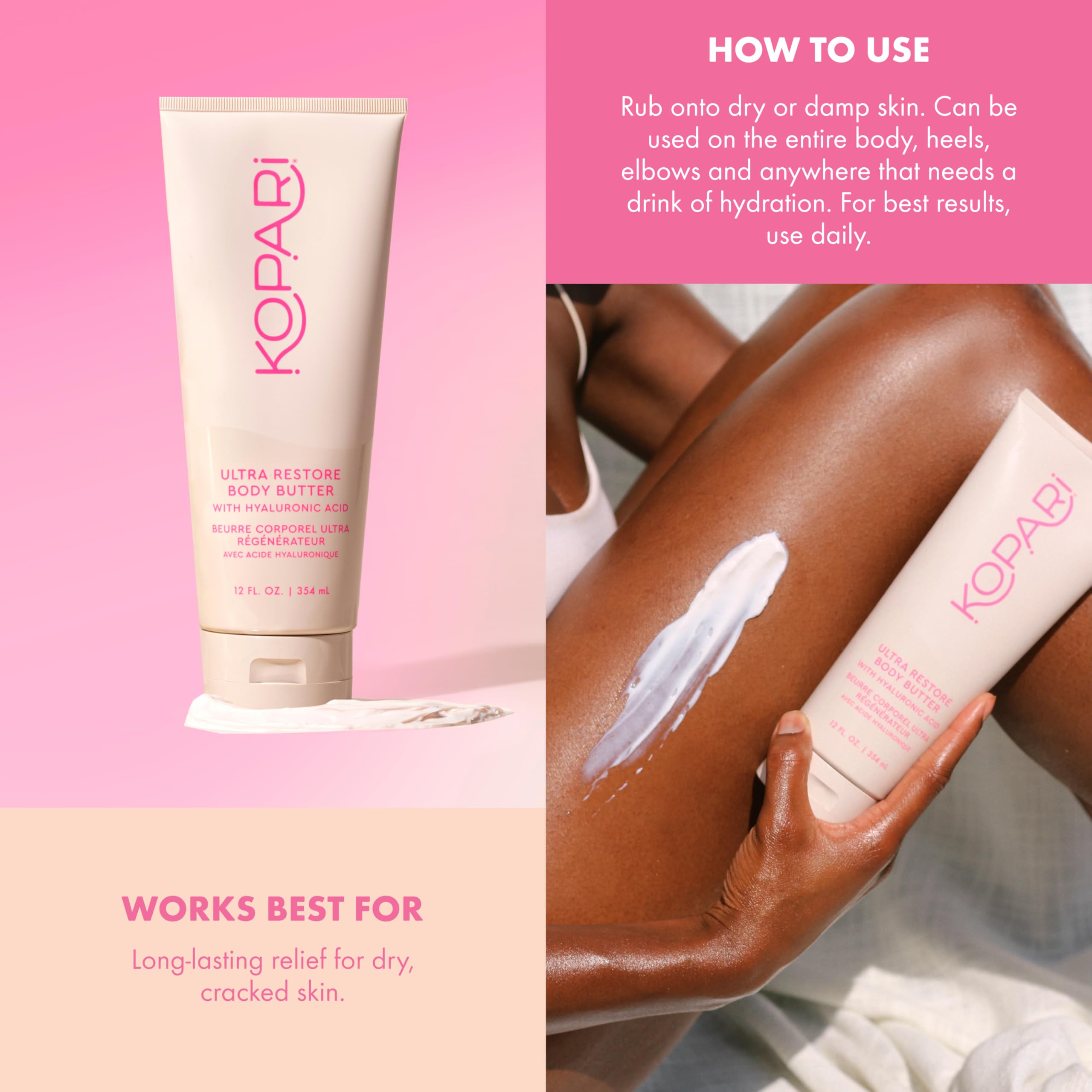 Kopari coconut scent provides tropical, relaxing note while hydrating skin