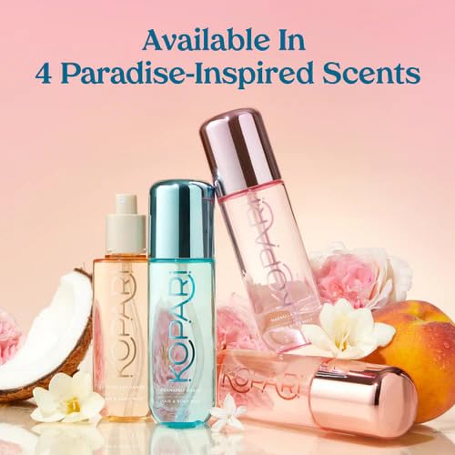 Kopari Kaanapali Coast Mist application scene showcasing hair and skin spritz after shower.