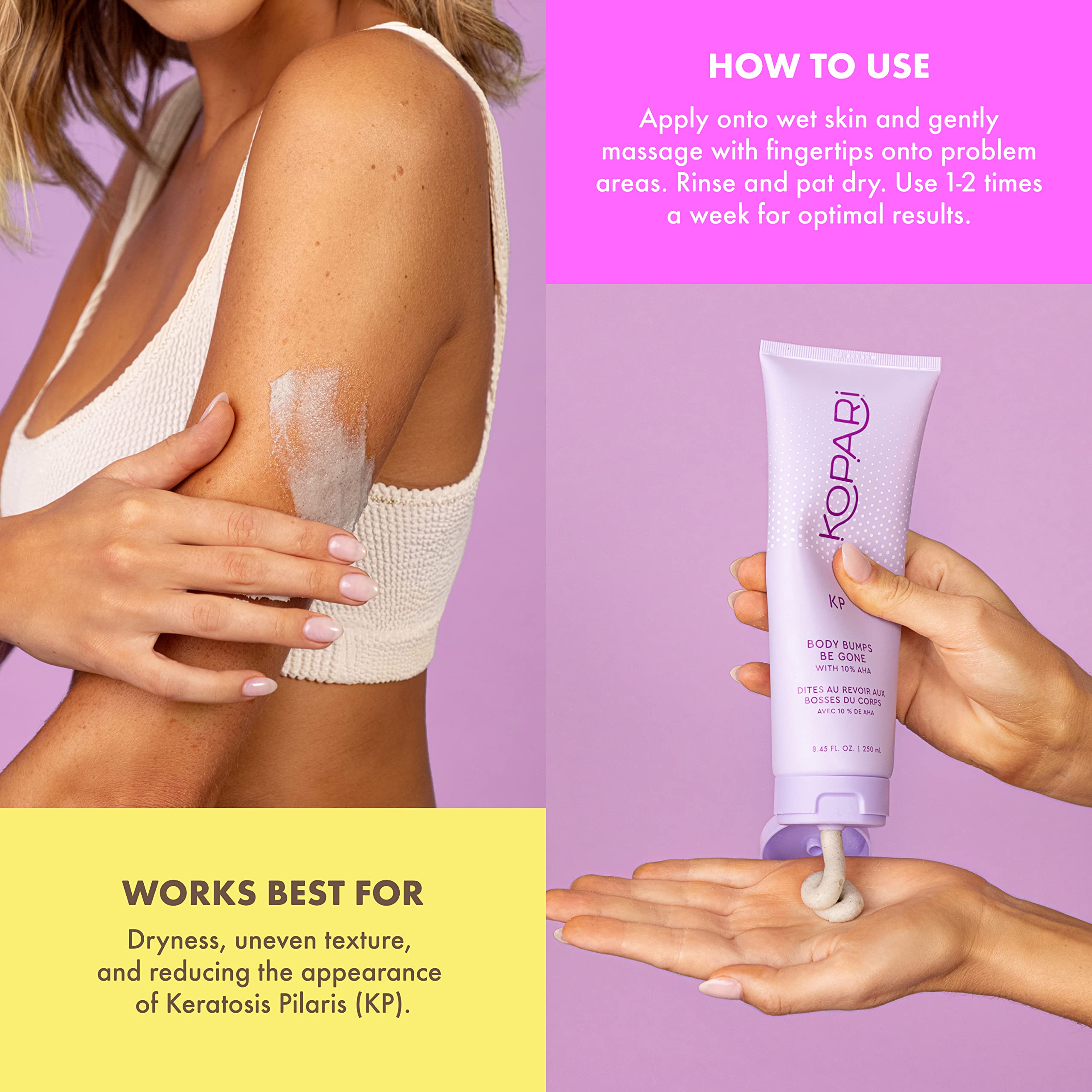 Kopari KP Body Scrub label on jar communicates clean, USA-made quality