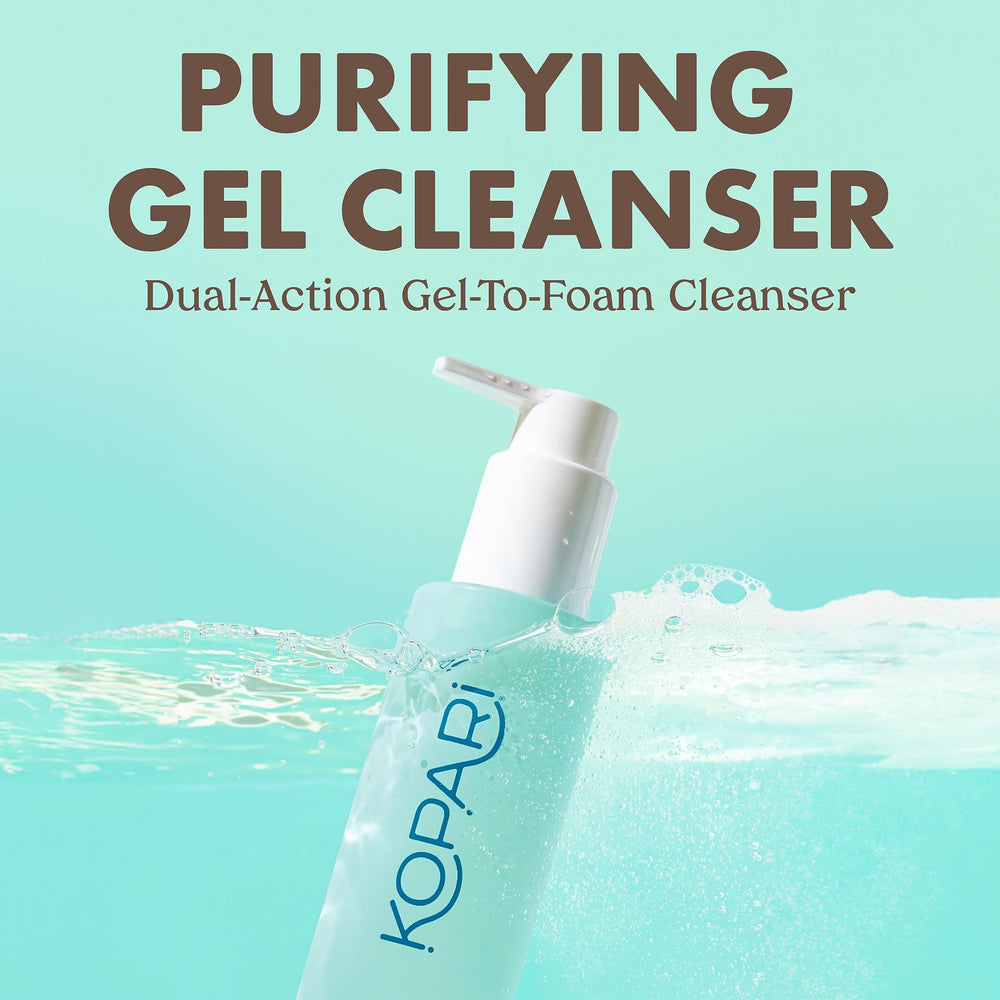 kopari-marine-clean-amino-acids-vitamin-b5 pour-top view emphasizes lasting moisture.