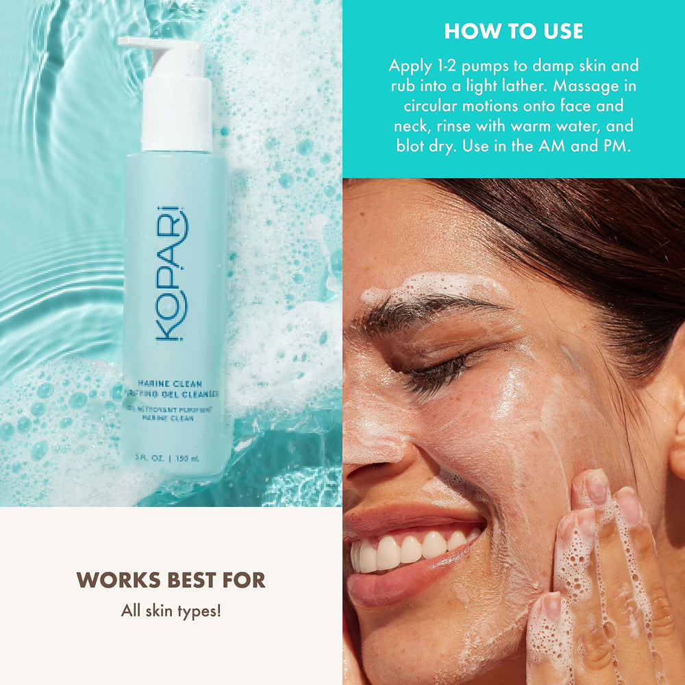 kopari-marine-clean-packaging-varied scene shows updated look with the same formula.