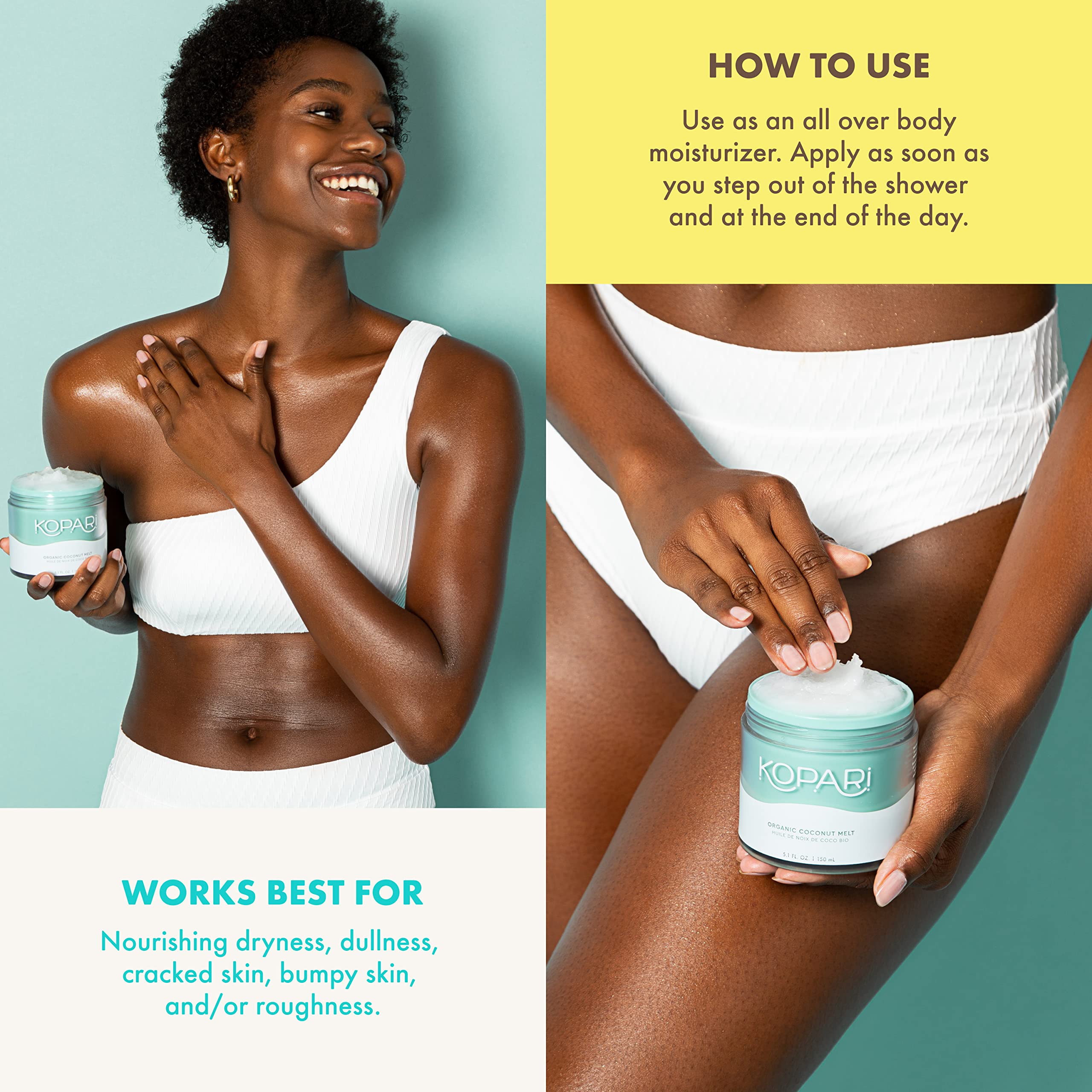Kopari Organic Coconut Melt bath boost demonstrates extra hydration during a relaxing soak