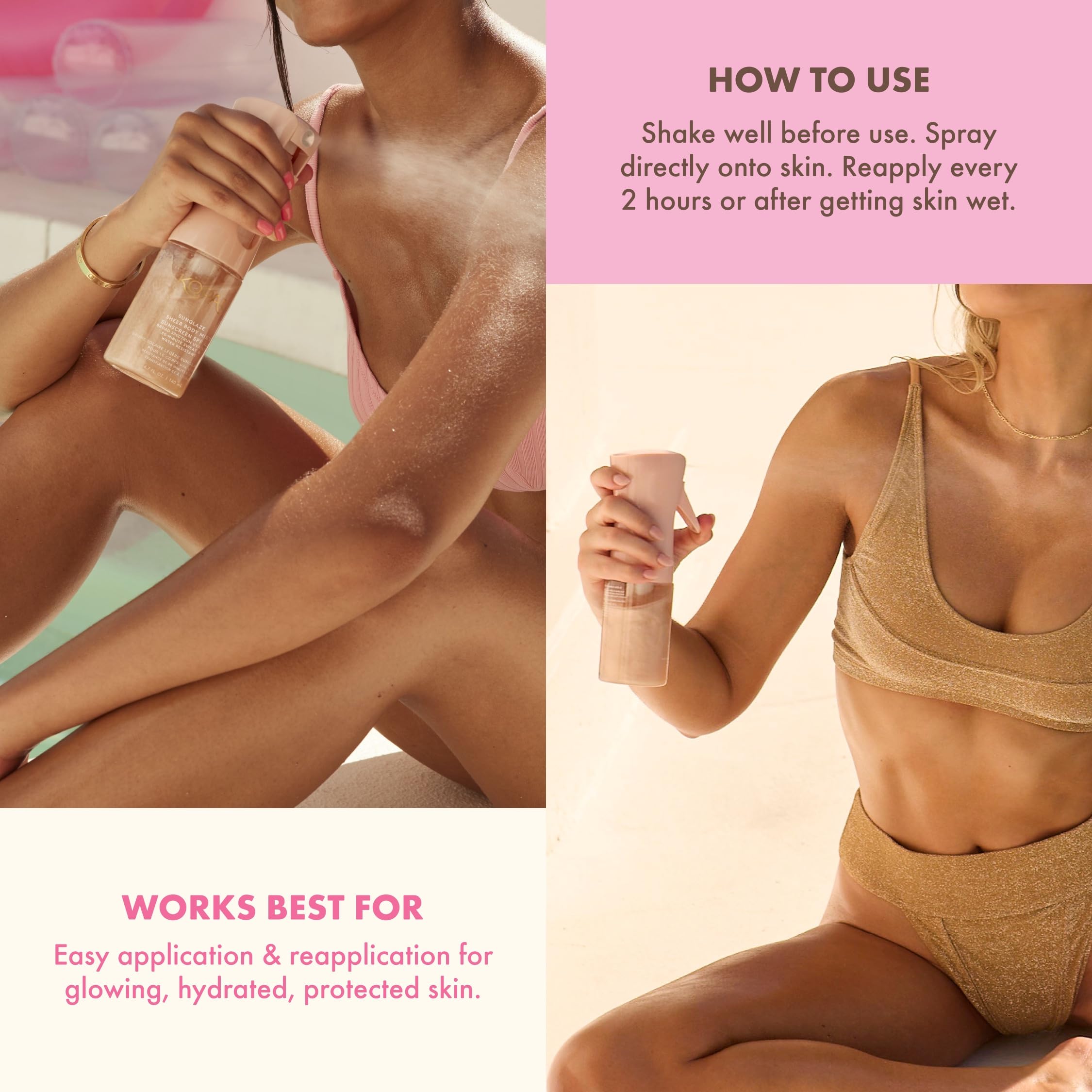 Kopari Rose Gold Sunglaze vitamin C brightening for a refreshed glow.