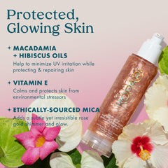Kopari Sun Shield gel texture shown as lightweight sunscreen