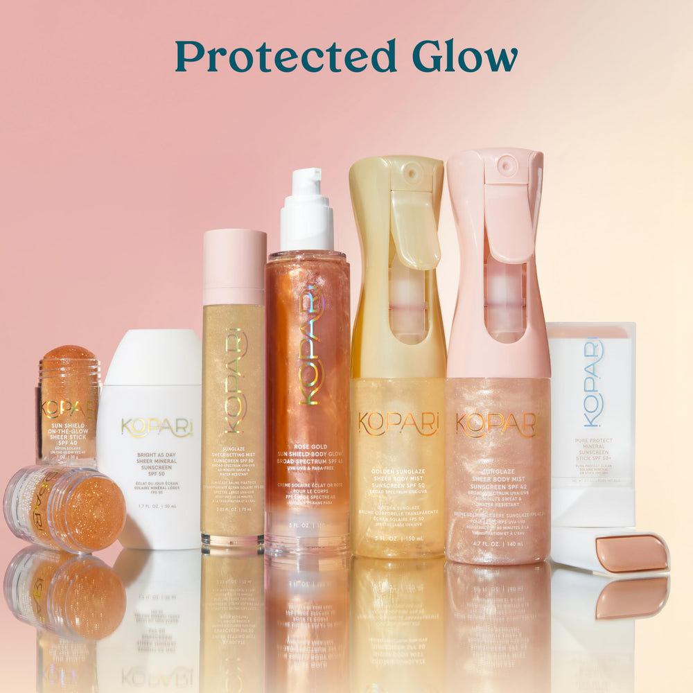 Kopari Sun Shield SPF 30 provides broad spectrum coverage.