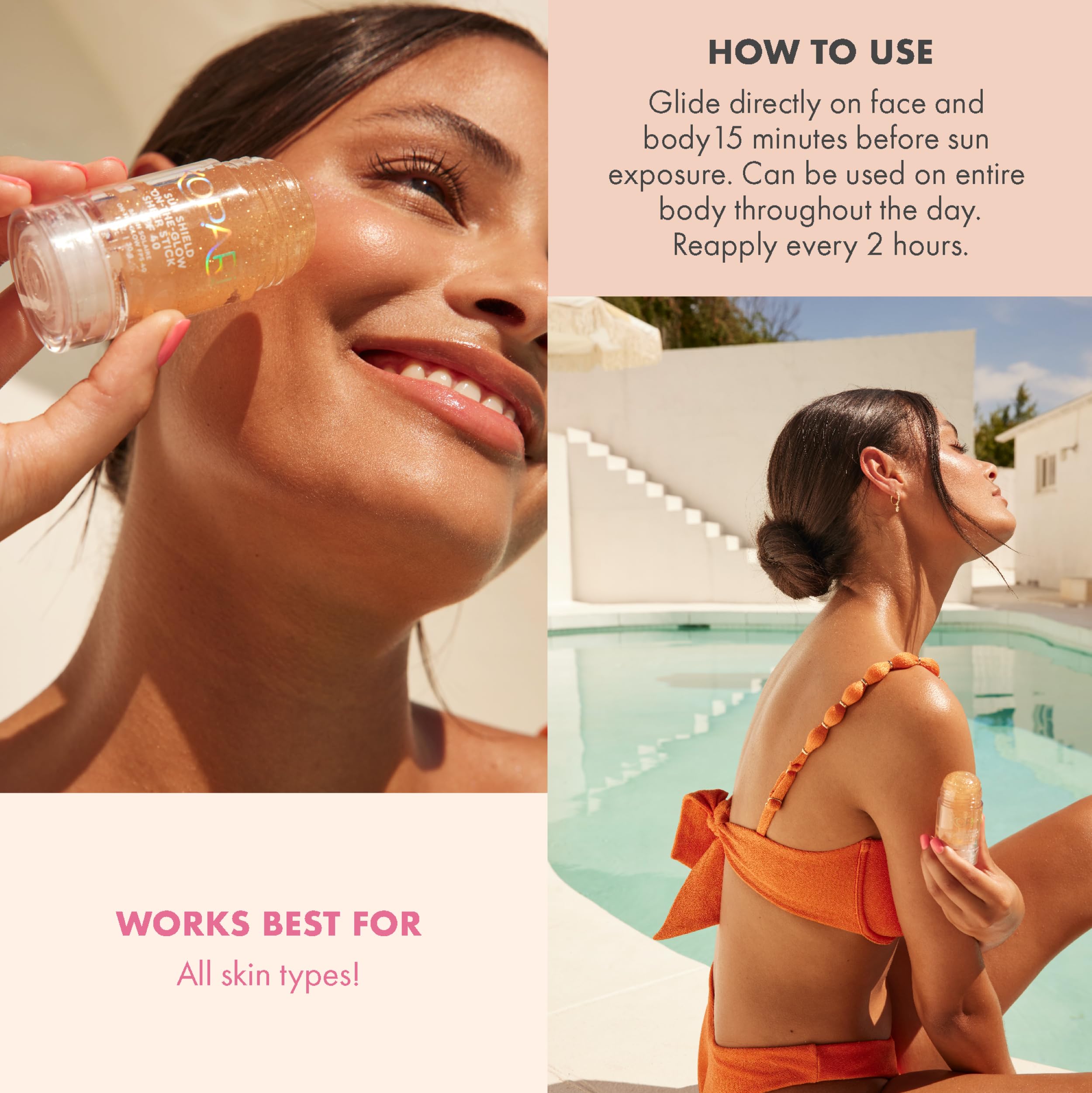 Kopari Sun Shield On-The-Glow with ethically-sourced mica for subtle glow