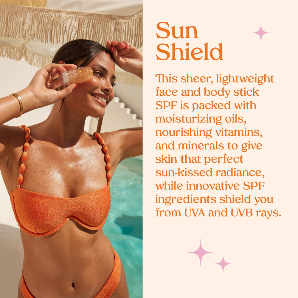 Kopari Sun Shield On-The-Glow withstands sweat and water during activity