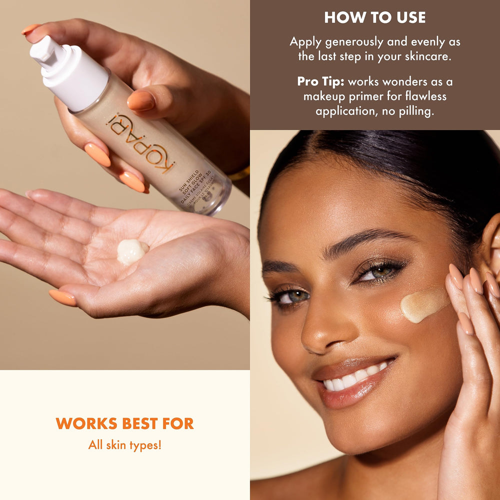 Kopari Sun Shield Soft Glow hydration glow for dewy, healthy-looking skin