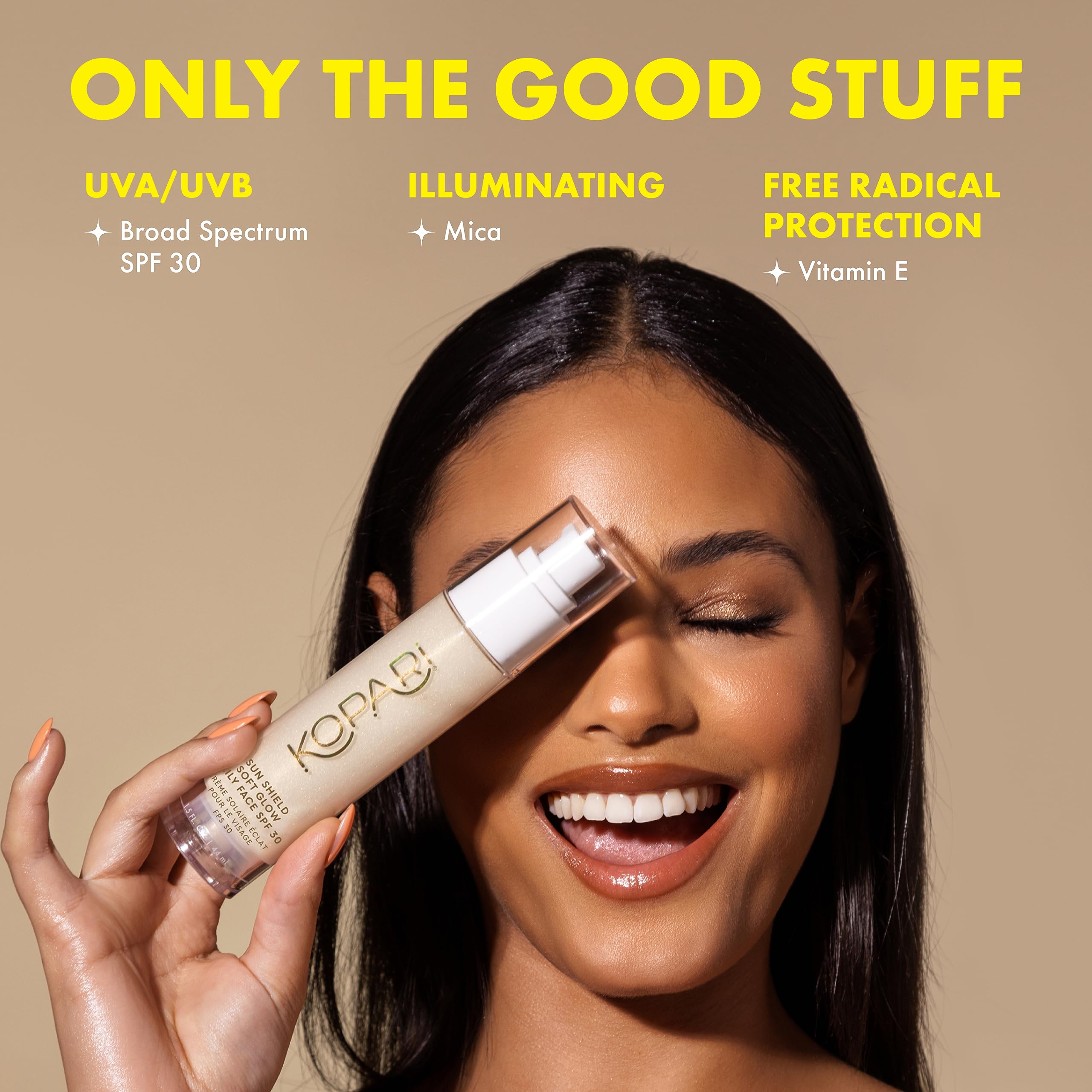 Kopari Sun Shield Soft Glow under-makeup priming application for smooth makeup base