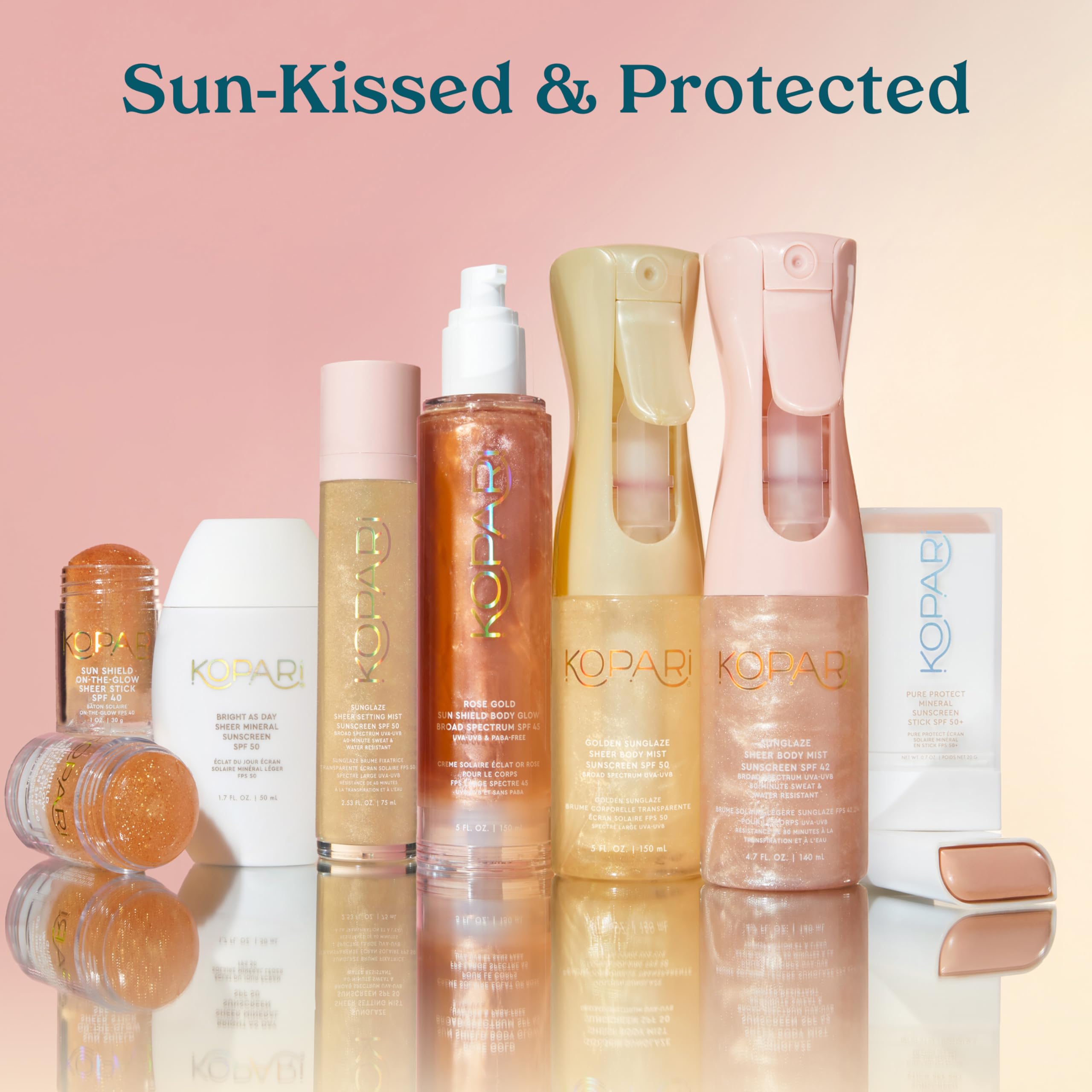 Kopari Sunglaze Setting Mist offers 40-minute water resistance for daily outings.