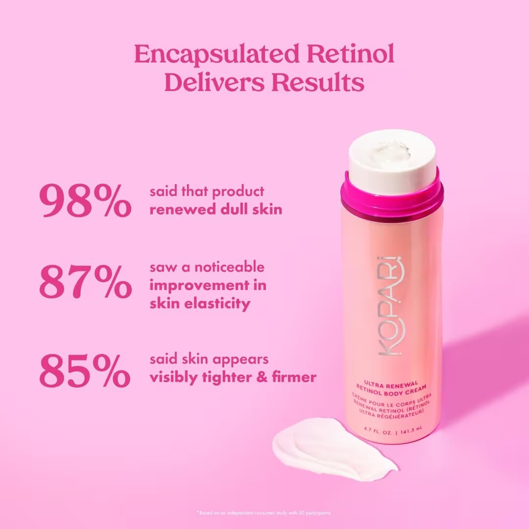 Kopari Ultra Renewal Retinol Body Cream application from neck to toes.