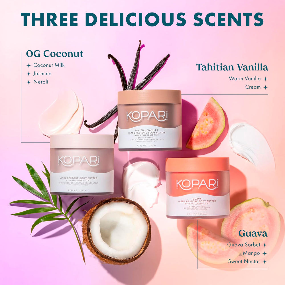 Kopari Ultra Restore Body Butter mango seed butter with omega fatty acids.