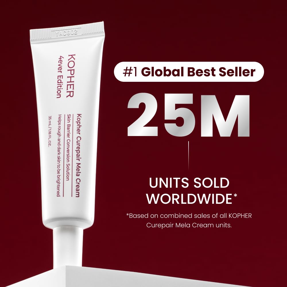 Kopher Curepair Mela Cream 4ever Edition jar closeup—rich texture for redness relief.