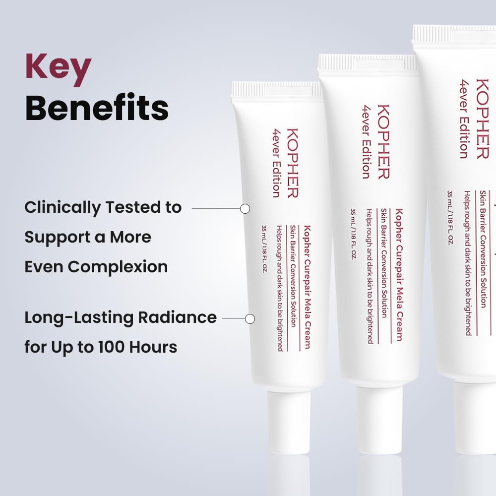 Kopher Curepair Mela Cream 4ever Edition packaging box—premium Korean skincare collaboration.