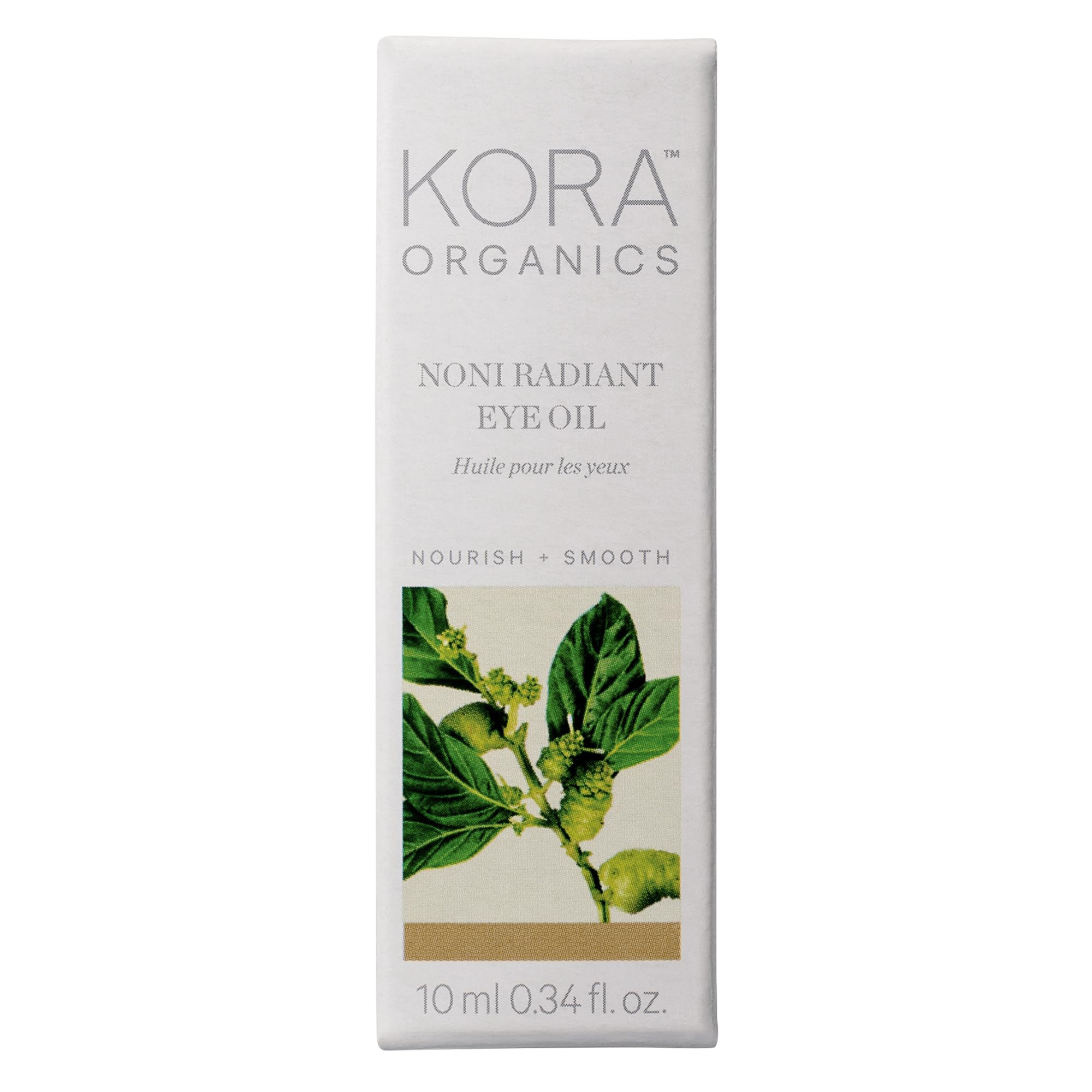 KORA Organics eye care routine image featuring Noni Radiant Eye Oil Roller.