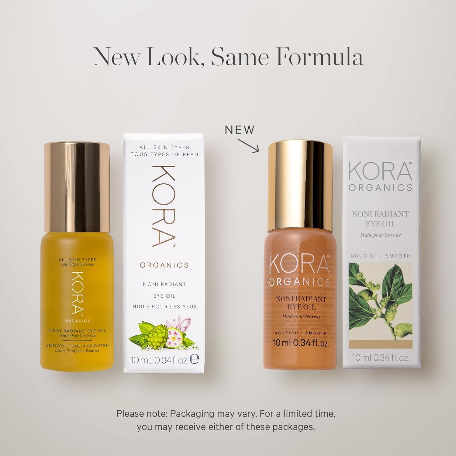 KORA Organics Noni Radiant Eye Oil Roller with rose quartz soothes and improves absorption.