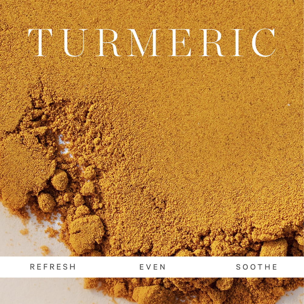 KORA Organics Turmeric Glow Drops birch bark image highlights clarifying tone and texture.