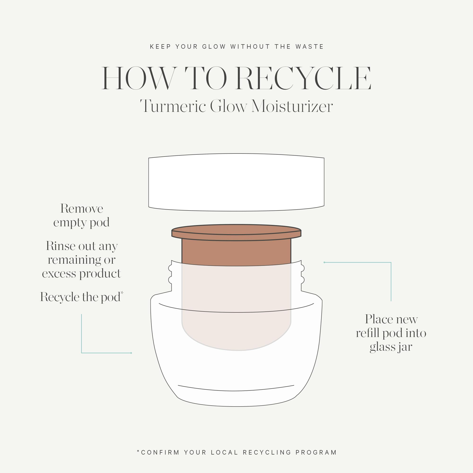 KORA Organics Turmeric Glow Moisturizer eco-packaging and refillable design