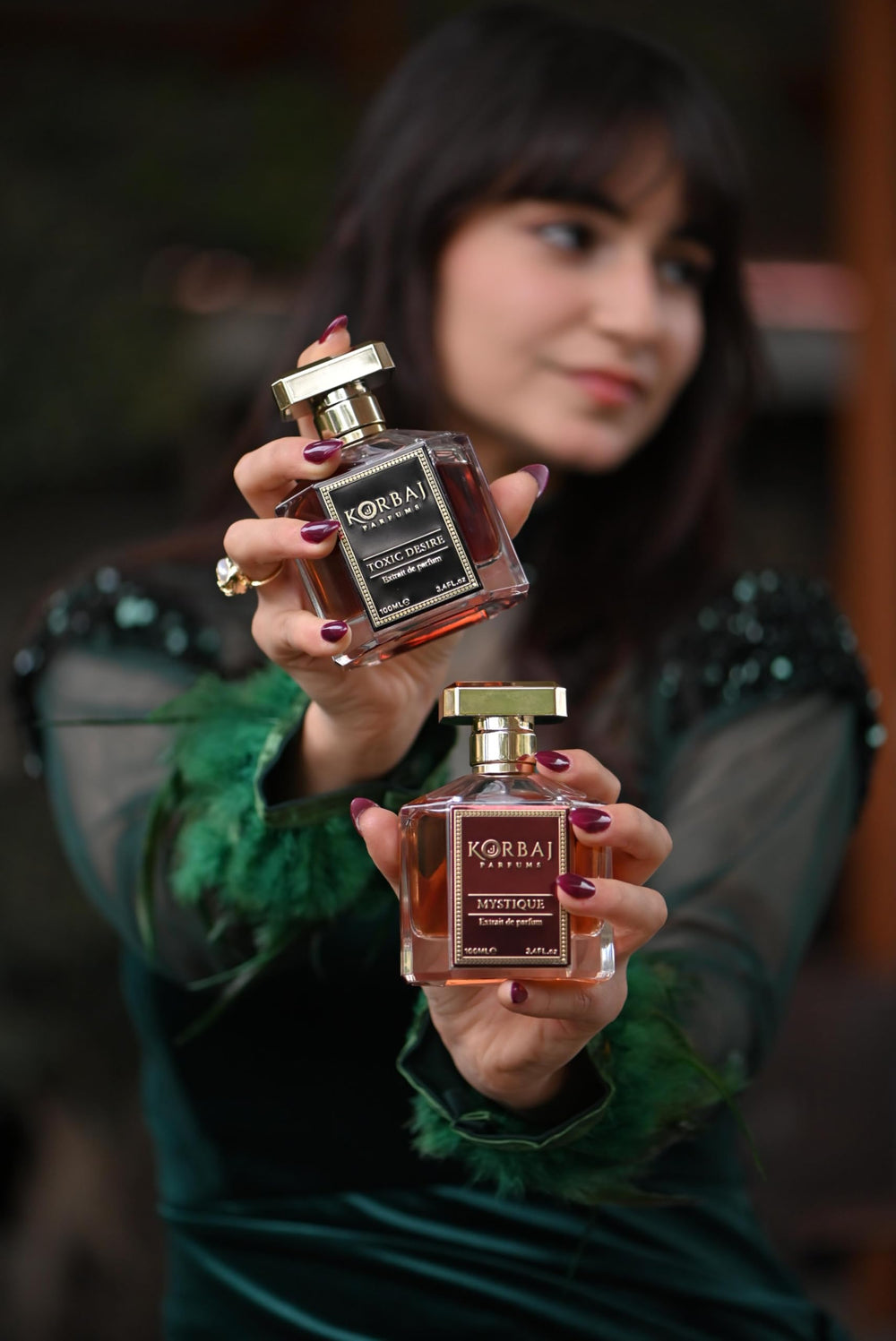 KORBAJ PARFUMS Toxic Desire packaging-detail emphasizing premium craftsmanship and collectible feel
