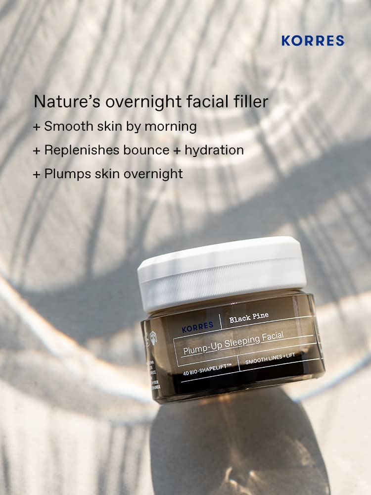 KORRES night cream applied to face for overnight hydration