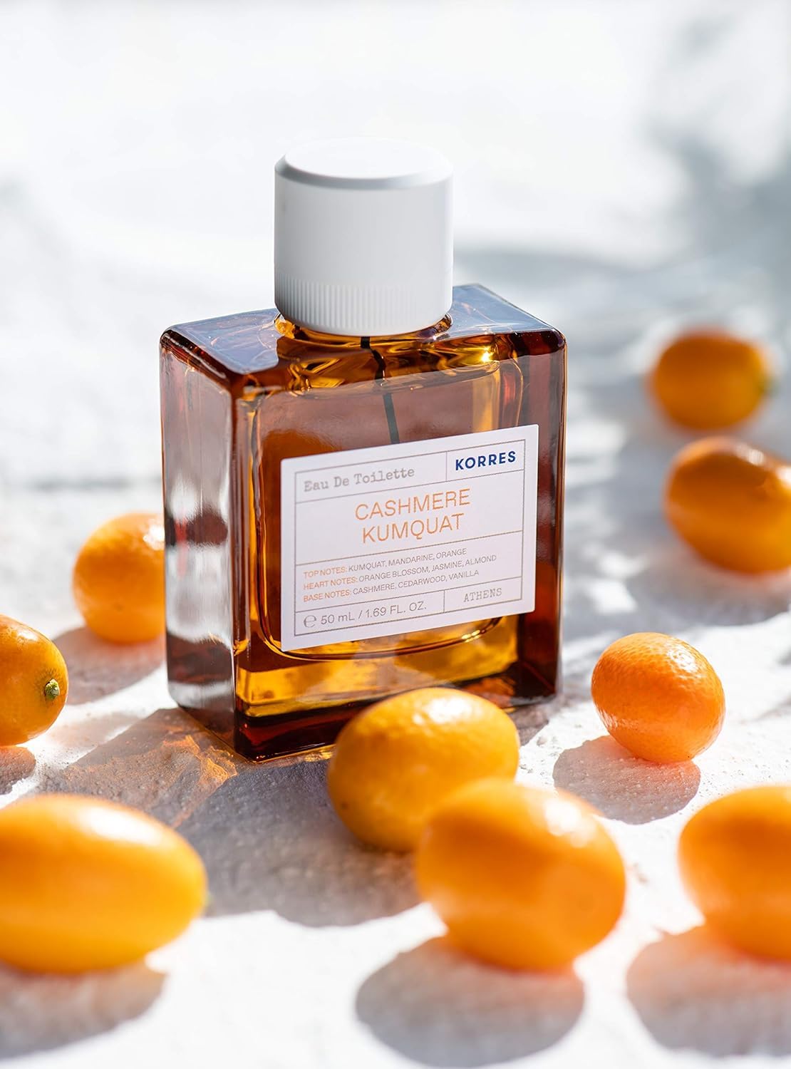 KORRES Cashmere Kumquat EDT orange blossom detail emphasizing uplifting floral heart