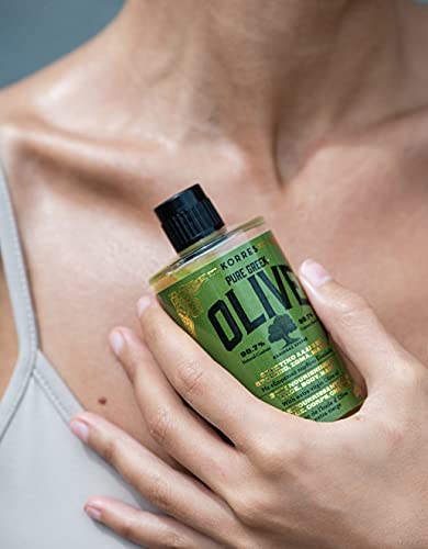 KORRES cold-pressed olive oil close-up highlighting nutrients