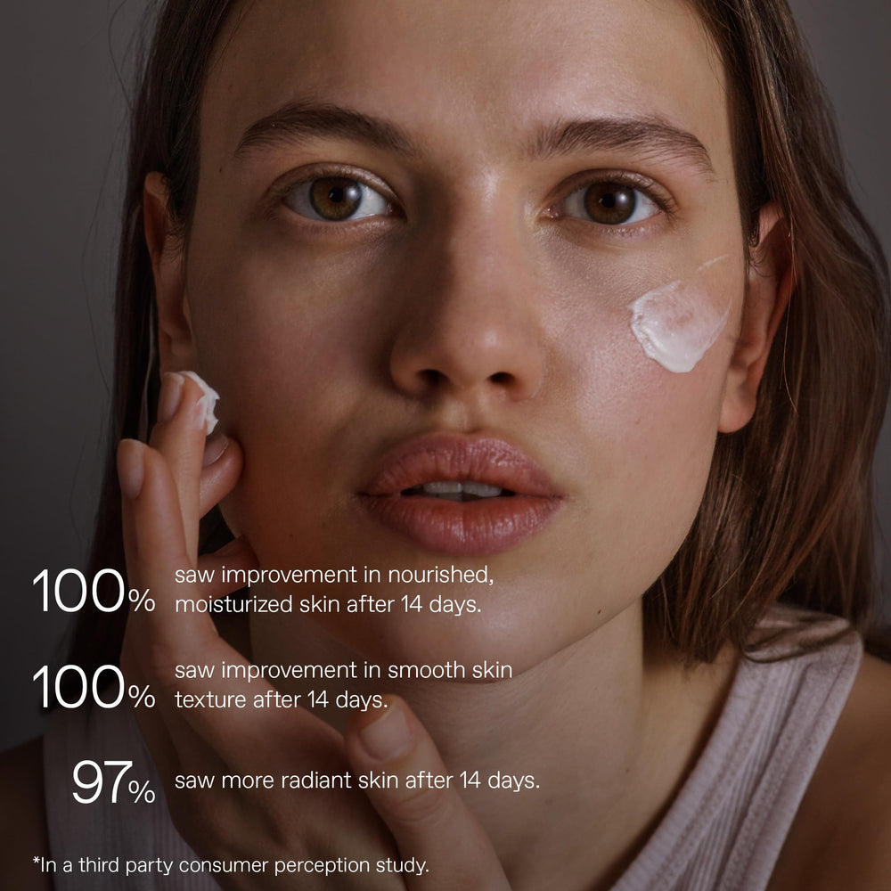 KORRES Face and neck application routine image highlighting nightly care ritual.