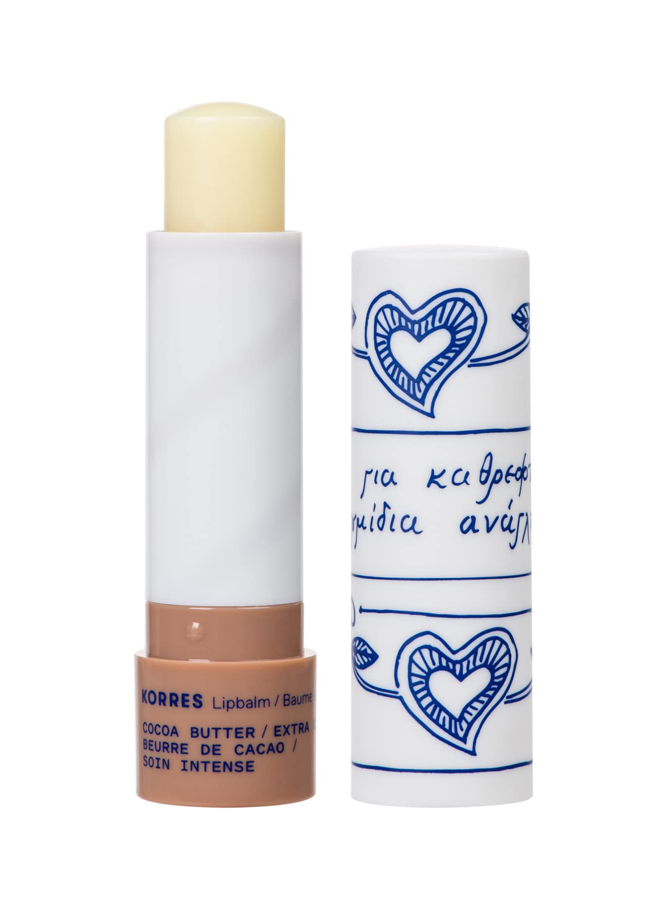 KORRES Lip Butter Stick Cocoa Butter application for hydration
