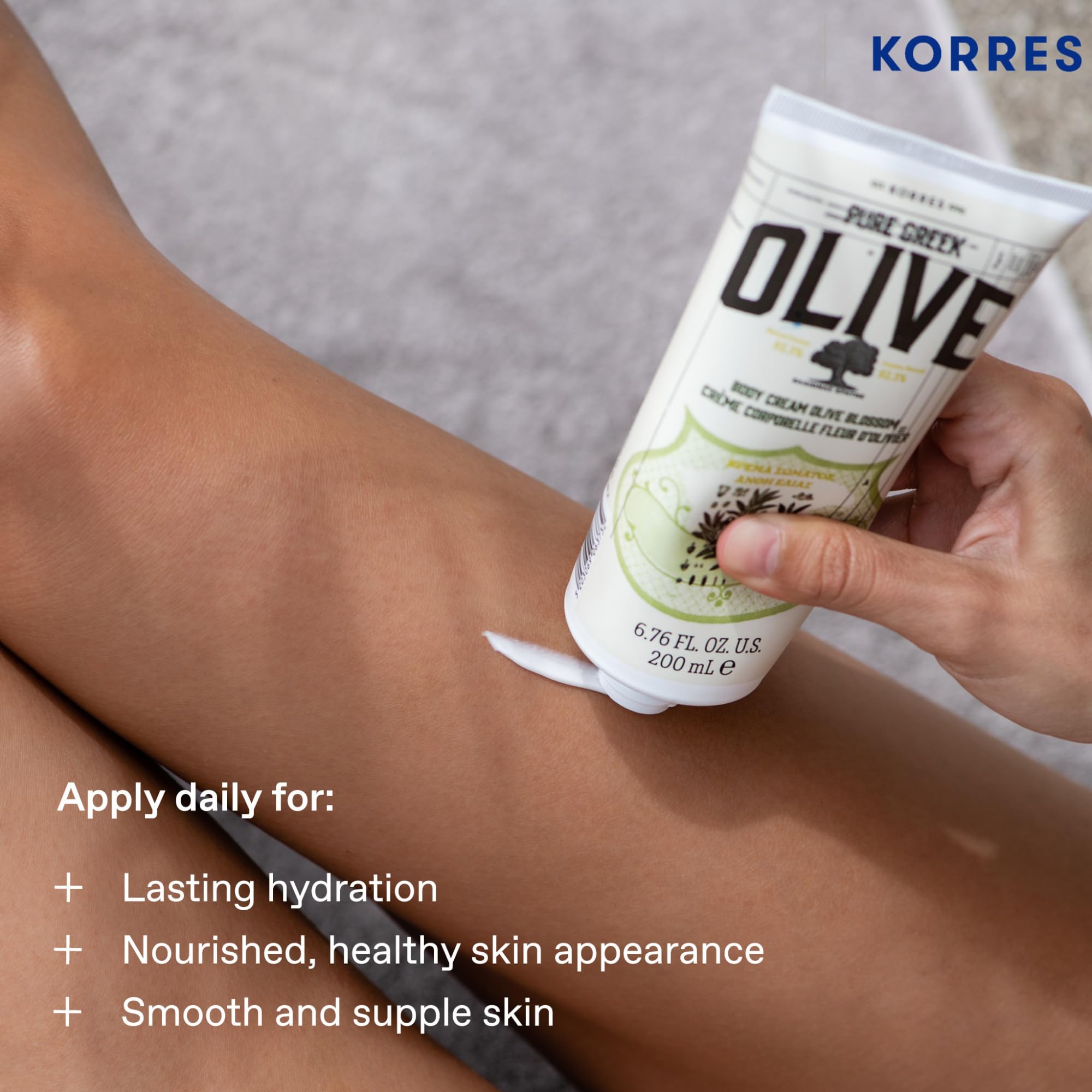 KORRES Recyclable packaging shot reinforces eco-conscious body care choice.