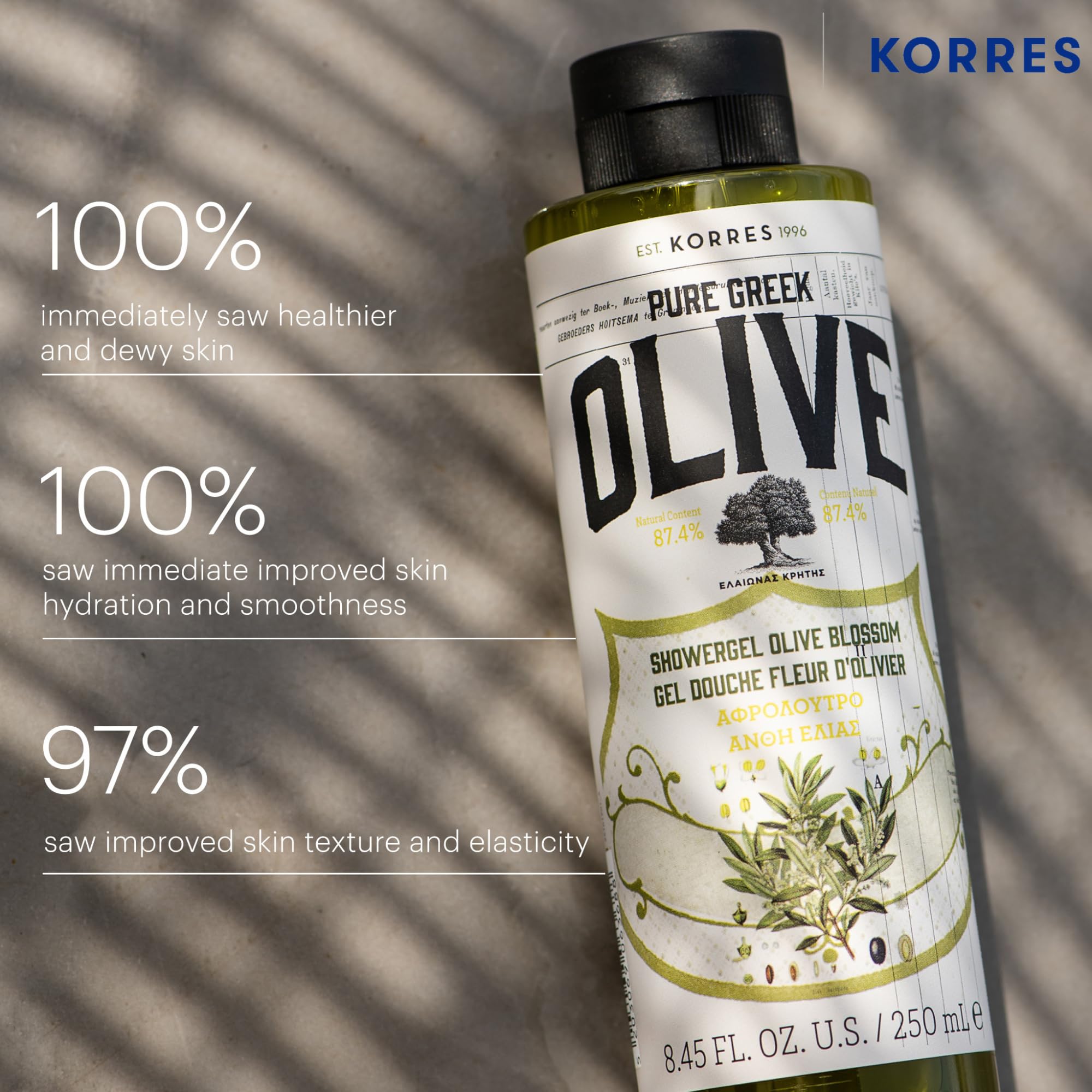 KORRES Shower Gel lather forming rich foam for deep hydration